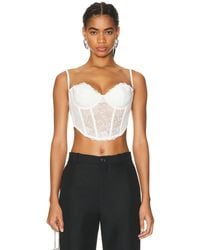 Fleur du Mal - Bella Embroidery Open Back Bustier - Lyst