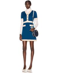 Gucci Short Sleeve Tennis Mini Dress - Blau