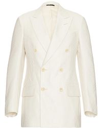 Tom Ford - Silk Cotton Cannete Atticus Double Breasted Jacket - Lyst