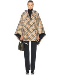 Burberry - Poncho With Hood - Lyst
