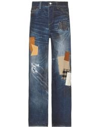 ANDERSSON BELL - Patchwork Printed Denim Trompe L'Oeil Jeans - Lyst