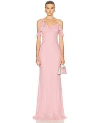 Self-Portrait - Georgette Flower Maxi Dress - Lyst