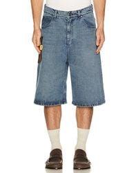 Charles Jeffrey - Wide Denim Shorts With Crochet Trumpet - Lyst