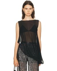 SEV - Silk Side Drape Top - Lyst