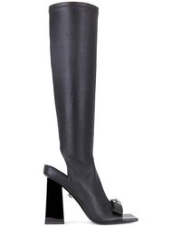 Versace - Heeled Open-toe Riding Boot - Lyst
