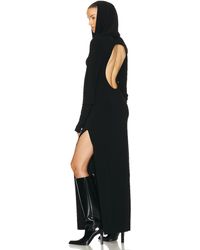 Norma Kamali - Hooded Open Back Long Sleeve Side Slit Gown - Lyst