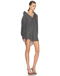 Alexander Wang Off-shoulder Asymmetric Shirtdress in Blue | Lyst