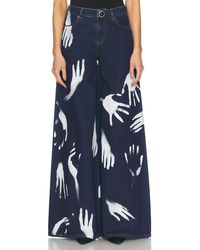 Area - Handprint Wide Leg Jeans - Lyst