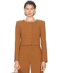 Carolina Herrera - Collarless Cropped Jacket - Lyst