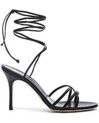 Manolo Blahnik - Leather Leval 90 Sandals - Lyst