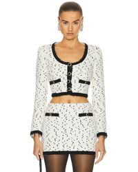 Alessandra Rich - Tweed Boucle Cropped Jacket - Lyst