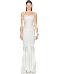 Norma Kamali - Strapless Shirred Front Fishtail Gown - Lyst