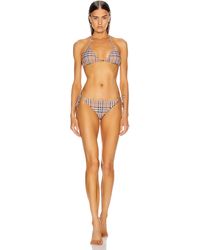 orange burberry bikini