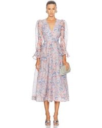 Zimmermann - Eden Long Sleeve Midi Dress - Lyst