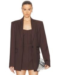 Alex Perry - Lurex Pinstripe Single Breasted Oversize Blazer - Lyst