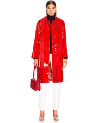 Burberry Patent Coat - Red