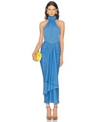 ROWEN ROSE - Bow Neck Maxi Dress - Lyst