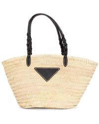 Prada - Raffia Tote Bag - Lyst