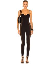 Womens Clothing Jumpsuits and rompers Full-length jumpsuits and rompers Fleur du Mal Synthetic Black Catsuit Jumpsuit 