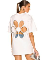 Area Crystal Daisy Cutout Relaxed T-shirt - White