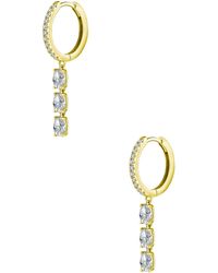 ISA GRUTMAN - Huggie Diamond Oval Drop Earrings - Lyst