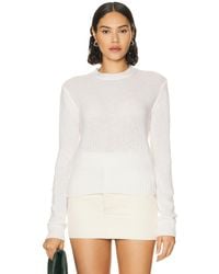 Enza Costa - Long Sleeve Cashmere Crew Neck Sweater - Lyst