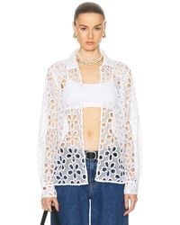 Bode - Primrose Lace Long Sleeve Shirt - Lyst