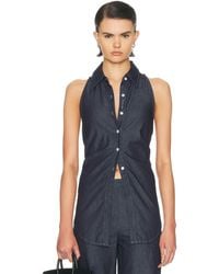 Simon Miller - Loch Sleeveless Chambray Button Up Top - Lyst