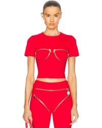 Area - Zipper Cup Bustier T-Shirt - Lyst