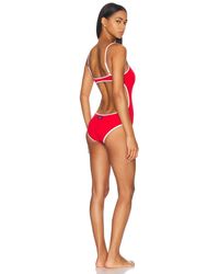 Miu Miu Interlock One-Piece Swimsuit in Blue | Lyst