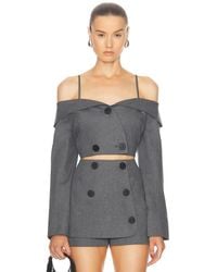 Matthew Bruch - Off Shoulder Double Breasted Top - Lyst