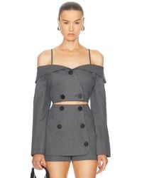 Matthew Bruch - Off Shoulder Double Breasted Top - Lyst
