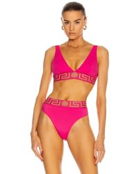 Versace Synthetik Bikini-Oberteil Greca in Pink Damen Bekleidung Bademode und Strandmode Bikinis und Badeanzüge 