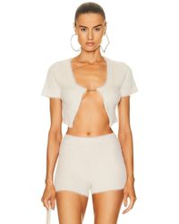 Womens Clothing Tops Short-sleeve tops Save 23% Jacquemus Cotton Le Haut Bebi Top in White 