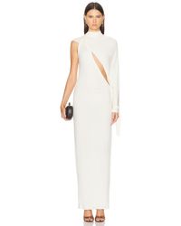 Atlein - One Shoulder Cut Out Draped Dress - Lyst