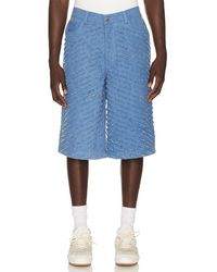 Pas Une Marque - Cut Through Denim Shorts - Lyst
