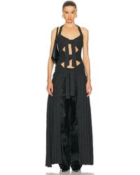 Christopher John Rogers - Triple Tie Front Ribbed Maxi Top - Lyst