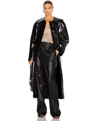 Lemaire Vinyl Trenchcoat - Schwarz
