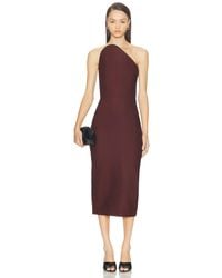 David Koma - Asymmetric Cut Strapless Midi Dress - Lyst