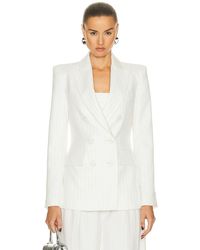 Alex Perry - Pinstripe Fitted Double Breasted Blazer - Lyst