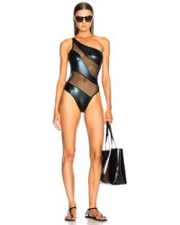 Norma Kamali Snake Mesh Mio Swimsuit - Black