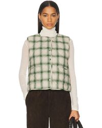 DONNI. - The Quilted Plaid Flannel Vest - Lyst