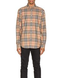 Burberry Long Sleeve Shirt - Natural