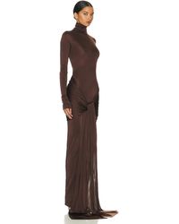chinese dress ladies Helsa Slinky Jersey Sarong Maxi Dress In Elderberry