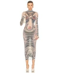 Jean Paul Gaultier - Sun Tattoo Printed Stretch-jersey Midi Dress - Lyst