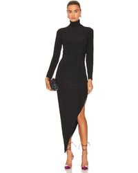 Norma Kamali - Long Sleeve Turtleneck Side Drape Gown - Lyst