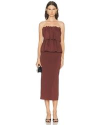 knee length dresses for ladies SALMA Fluted Sleeve Longline Fishtail Midi Dress In Yellow