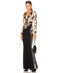Zuhair Murad Floral Frame Embroidered Jumpsuit - Black