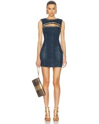 Area - Crystal Cut Out Mini Dress - Lyst