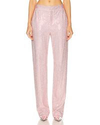Area - Crystal Embellished Straight Leg Pant - Lyst